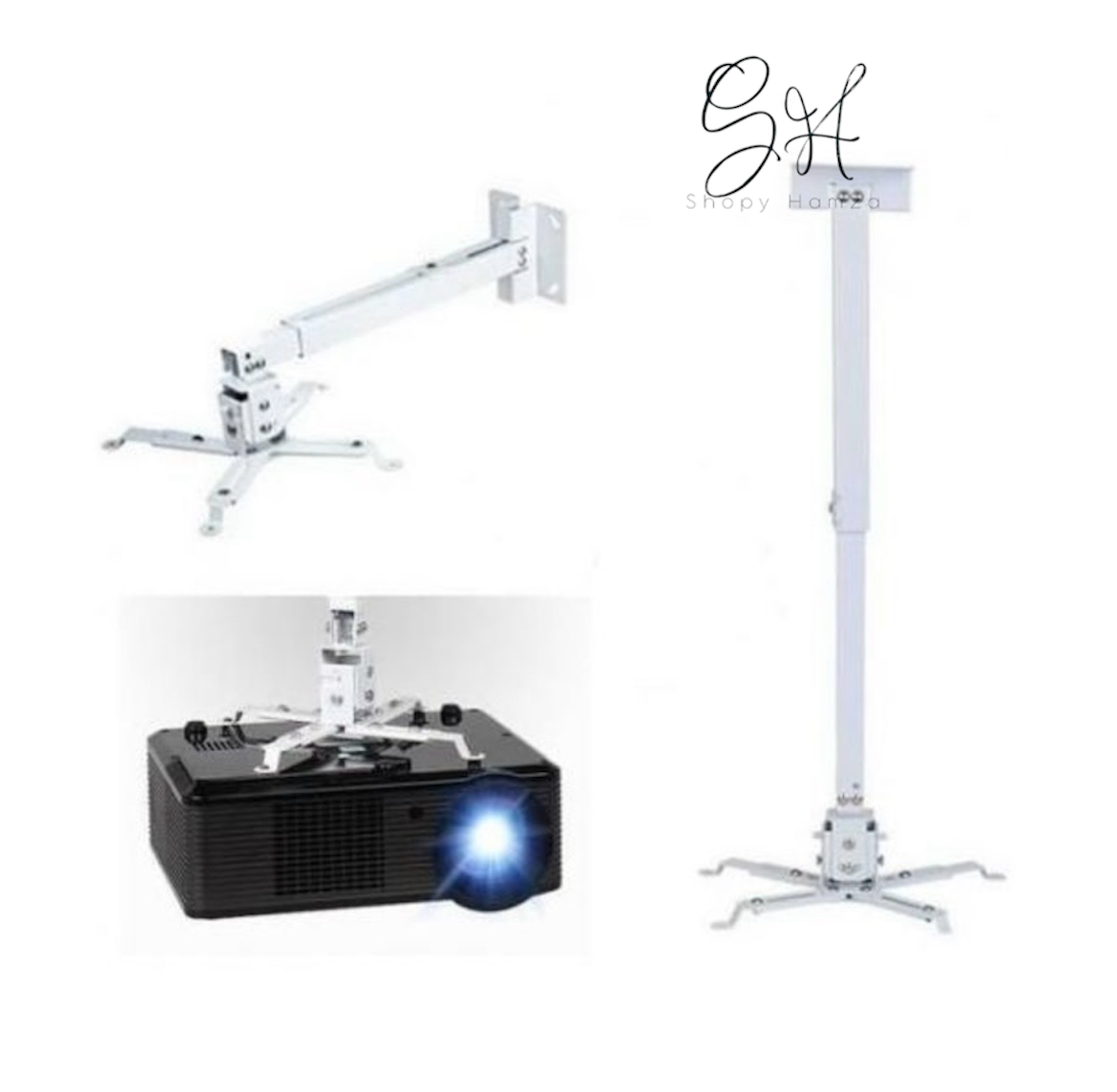 Support vidéoprojecteur réglable 430-650 mm, Charge max 20 kg, Blanc